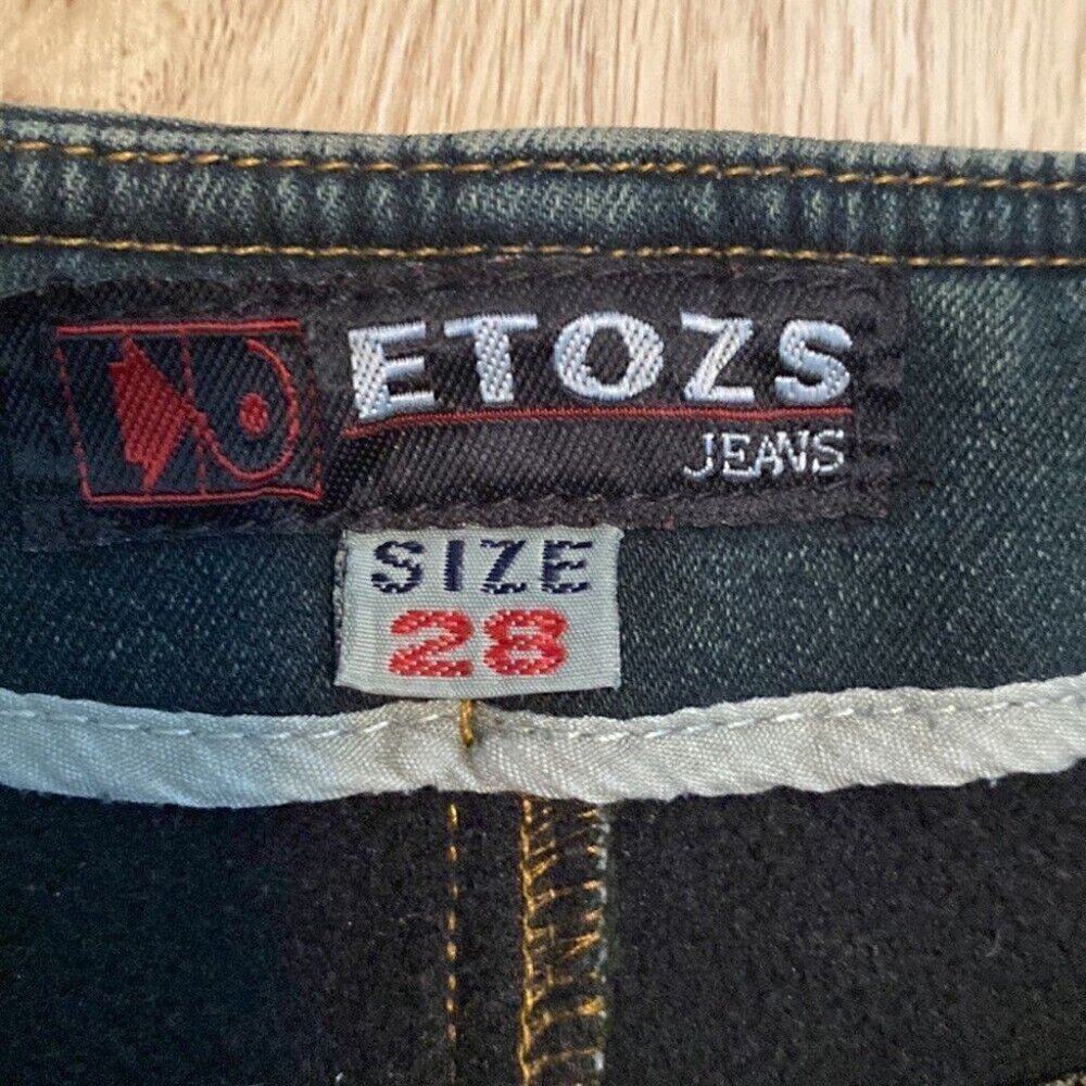 Y2K Embroidered Waist Flare Jeans Sz 28 McBling Indie Sleaze Festival Denim - Picture 14 of 15